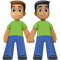 Men Holding Hands- Medium Skin Tone- Medium-Dark Skin Tone emoji on Facebook